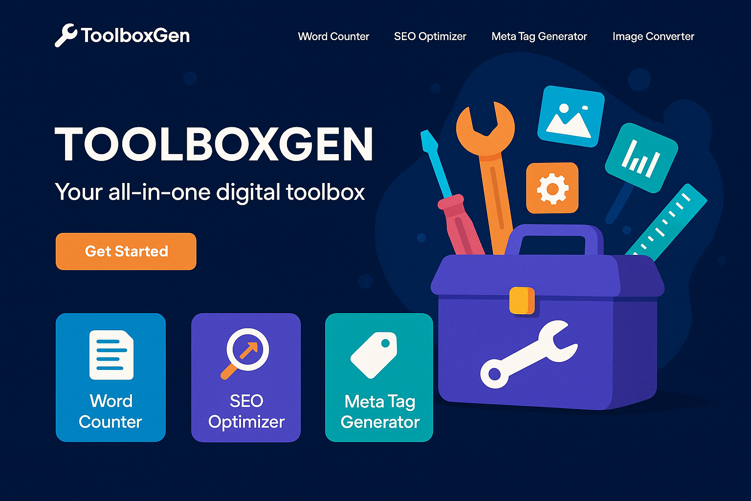 Interface of ToolboxGen SEO optimizer tool analyzing website keywords and rankings