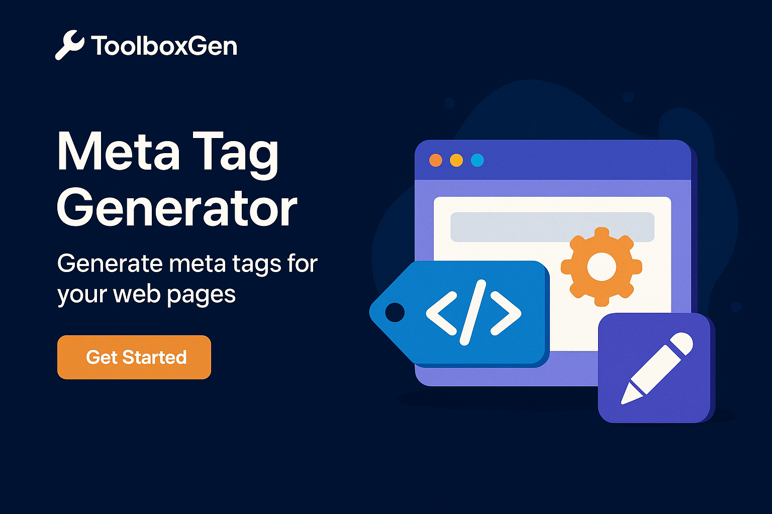 Meta tag generator interface creating SEO-friendly meta titles and descriptions for website optimization