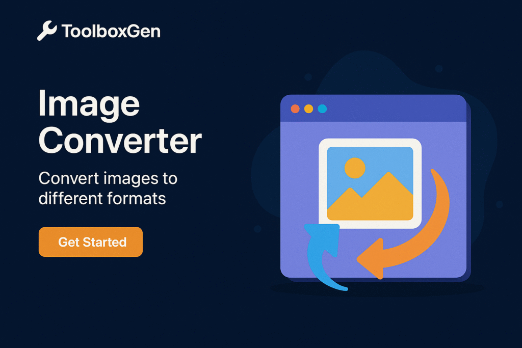 Image converter interface converting JPG, PNG, GIF, and WebP files for web optimization and faster load times
